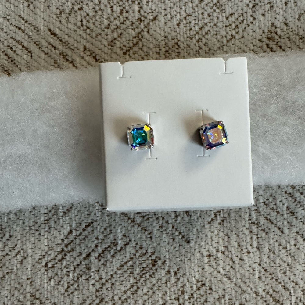 Origami Owl Silver and Iridescent Earrings